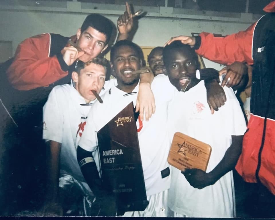 Evans Soccer Academy - Historical picture of coach Jim Evans and teammates